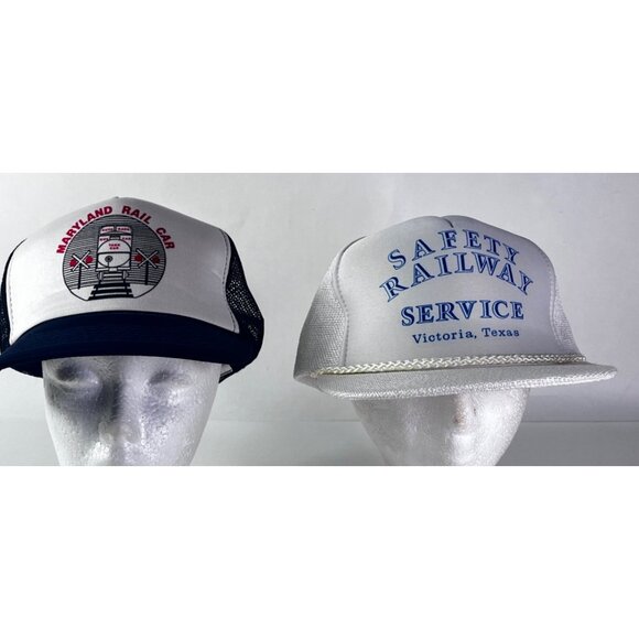 6 Railroad Hats Vintage Snapback Strap Baseball Cap Lot Tank Rail Car - Picture 5 of 12